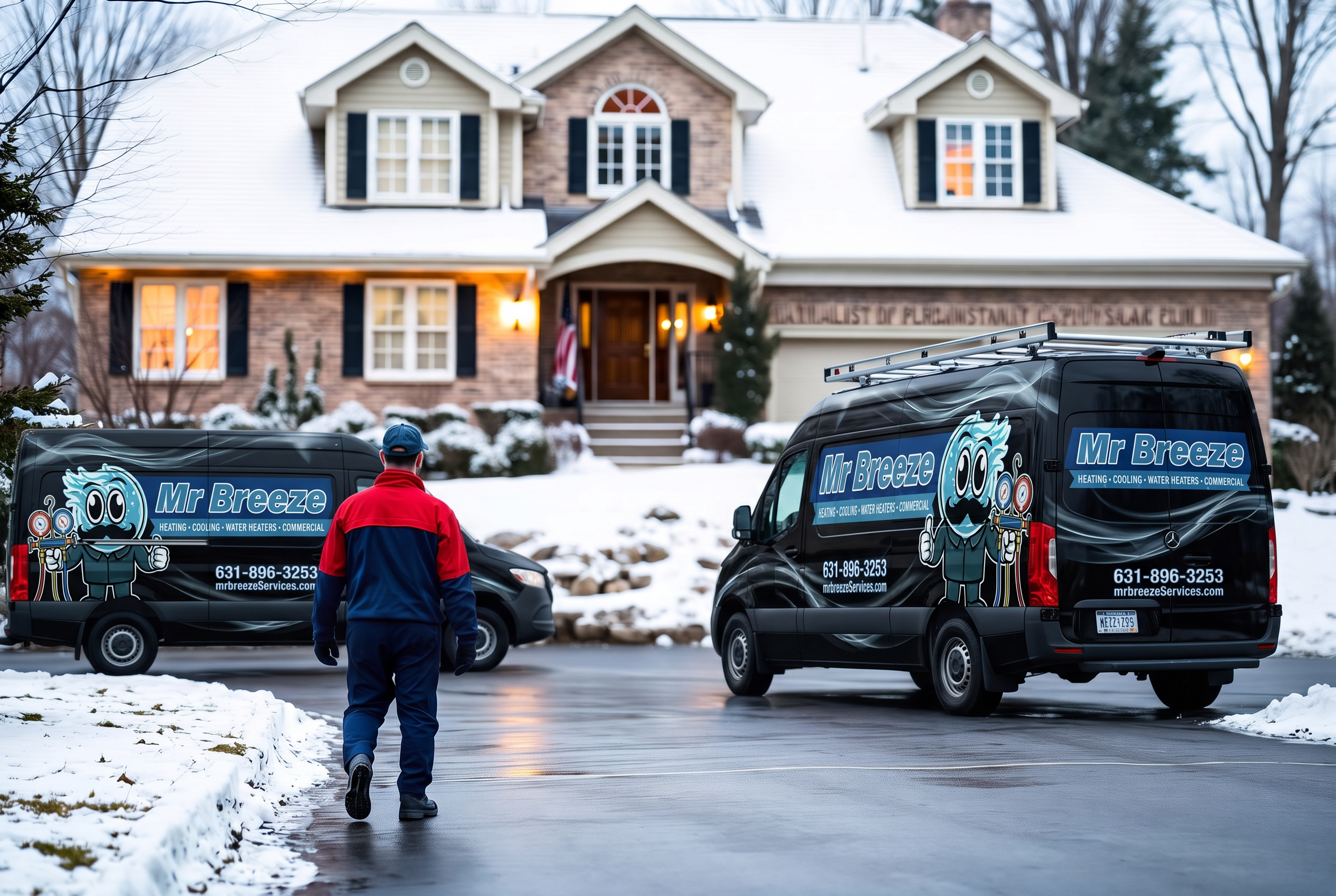 Mr Breeze HVAC technician at a home installation